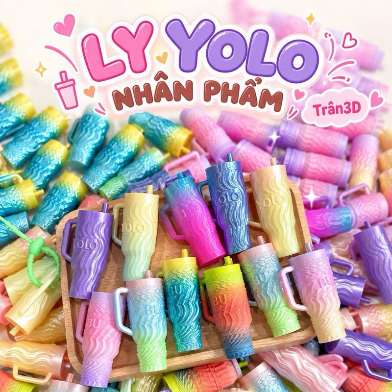 LY YOLO Nhân Phẩm - Bộ Bình Nước Màu Sắc Rực Rỡ Bạn Chỉ Sống Một Lần - Sản Phẩm Độc Đáo Cho Mọi Người