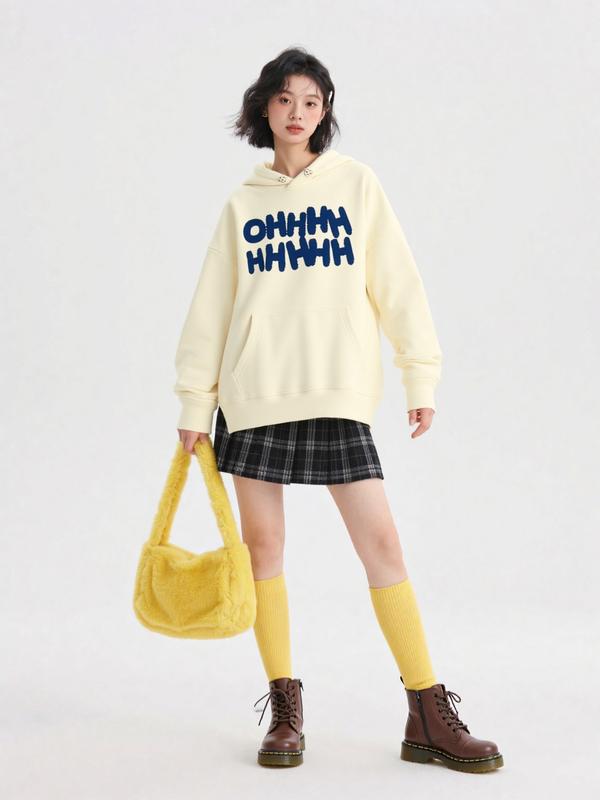 Áo nỉ màu đỏ tía mũ trùm đầu của phụ nữ mùa thu và mùa đông nhung cáo bạc kiểu mỏng Mỹ thích hợp phong cách lười biếng loạt phim Hàn Quốc-0256