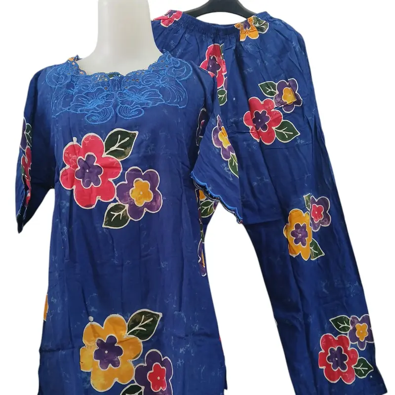 SETELAN BORDIR DEWASA WANITA STANDAR Baju Celana Panjang Katun Motif Remaja 3