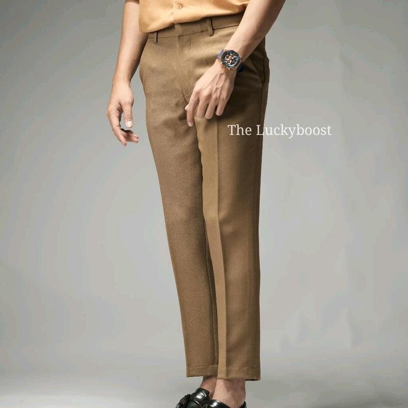 THELUCKYBOSST Ankle Pants Celana formal kerja pria Slimfit dewasa kantor bahan woll kekinian Celana panjang casual celana ankle celana kuliah 1
