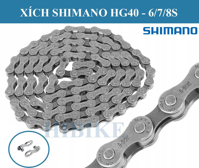 Xích Xe Đạp Shimano CN-HG40 6 7 8 Speed Xích 6 7 8 Tốc Độ Sên Xe Đạp Shimano Không Hộp