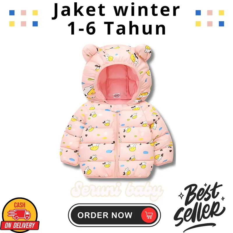 Jaket Musim Dingin Anak / Jaket Winter Anak / Jaket Coat Motif Hewan / New Winter Jacket Boys and Girls Variant Motif 4