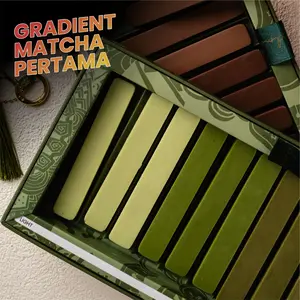 Gradient Matcha Chocolate - Set Hadiah Cokelat Matcha Gradasi - 12 Batang - Free Kartu Ucapan - Gantungan Kunci - Snack, Food
