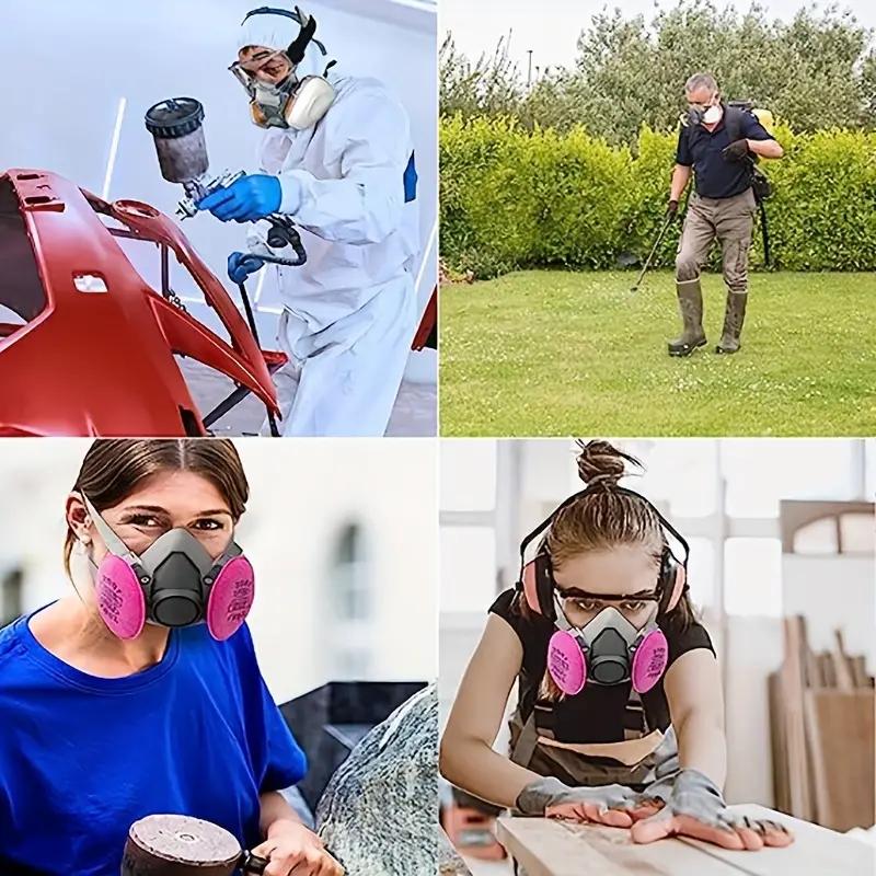Mặt nạ phòng độc tái sử dụng, mặt nạ chống bụi với bộ lọc 2091 để sơn, nhựa epoxy, amiăng, hạt, chà nhám, đánh bóng máy và các công việc khác 1