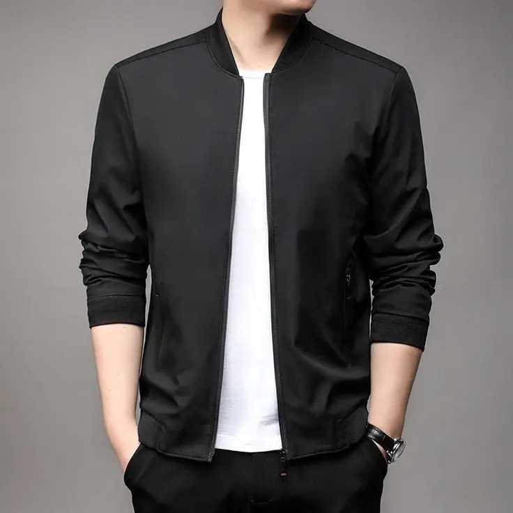 Jaket Bomber Hitam Blazer Waterfroof Pria Casual Keren