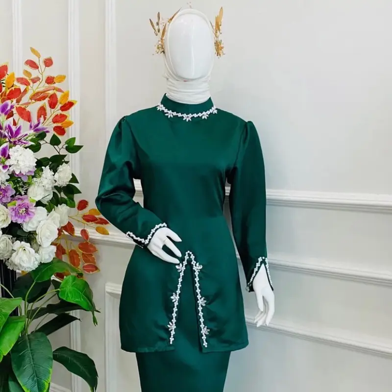 One set baju kurung melayu pakaian adat melayu baju melayu kekinian baju kondangan/pesta Setelan 1
