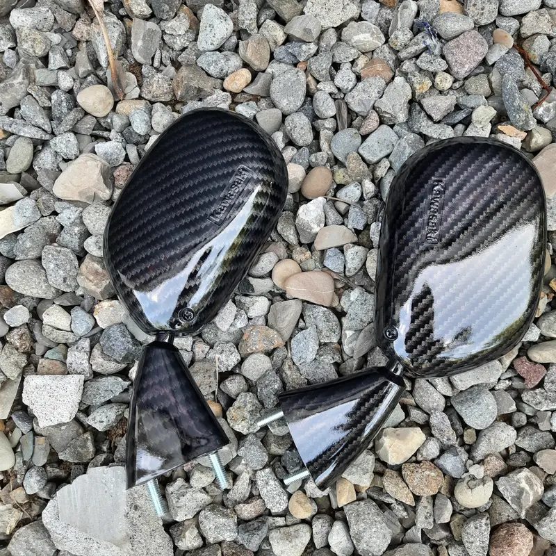 Aksesoris Spion Ninja RR Old Carbon Kaca Spion Original Kawasaki Repaint Carbon untuk Motor 0