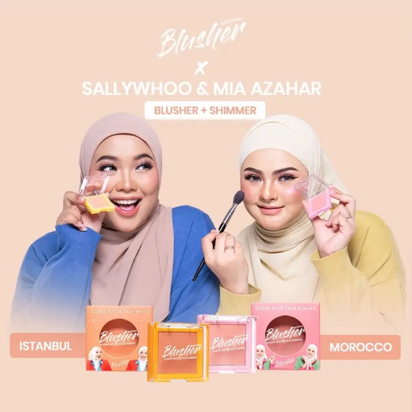 SUGAR GOLD BLUSHER SHIMMER X MIA AZAHAR & SALLYWHOO concealer
