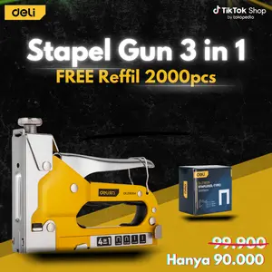 [Exclusive Promo Hemat]  Deli Tools Staples Gun 3 in 1 Free Staples 2000pcs