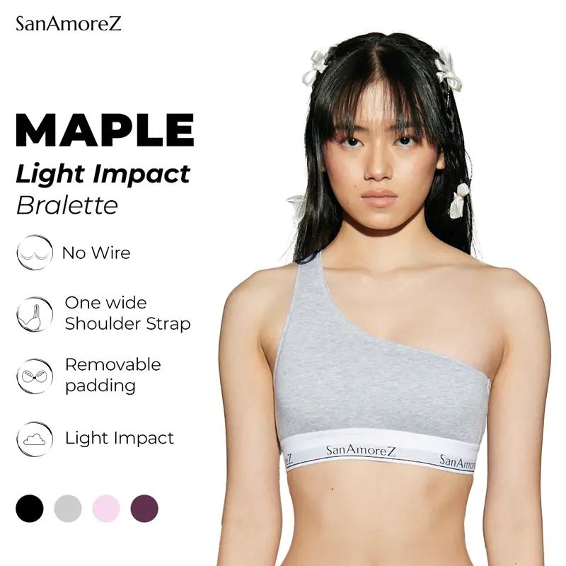 SanAmoreZ | Premium Sports Bra/Bralette - Bra/Bralette Olahraga Premium (Cotton) | Size XS - XL | No Wire Bralette | Maple Bralette 0