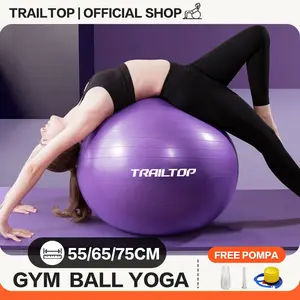 TRAILTOP Gym Ball Yoga 65/75cm Bola Olahraga Otot dengan Pompa Gratis Ideal untuk Latihan Fitness & Rehabilitasi