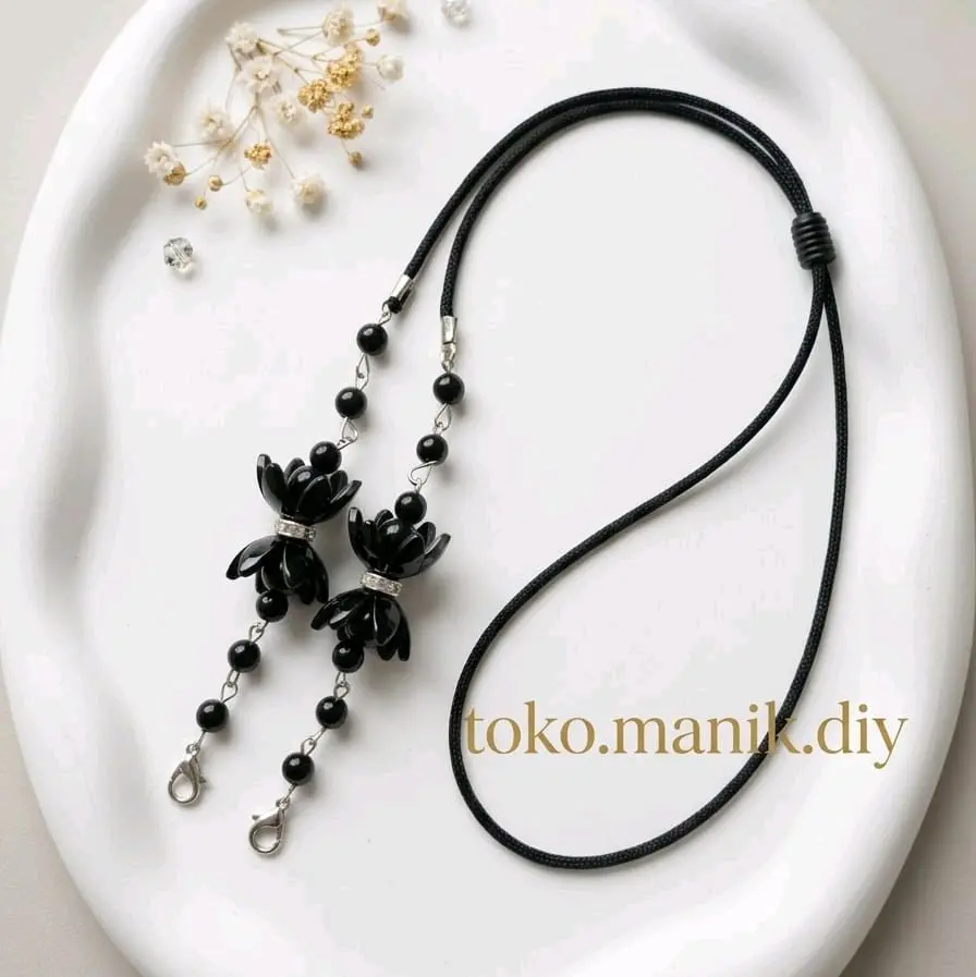 konektor tali masker bunga cantik tali karet elastis