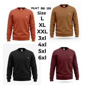 CREWNECK RM SWEATER PRIA WANITA OBLONG BASIC PREMIUM Fleece Hoodie Nyaman Sweatshirt