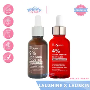 [PROMO ] LAUSHINE X LAUSKIN 9% AHA SKIN BOOSTER 4% ALPHA ARBUTIN RUBY GLOW BODY SERUM BODY PEELING SERUM WITH 9% AHA MANDELIC ACID BY LAUSKIN LAU SHINE