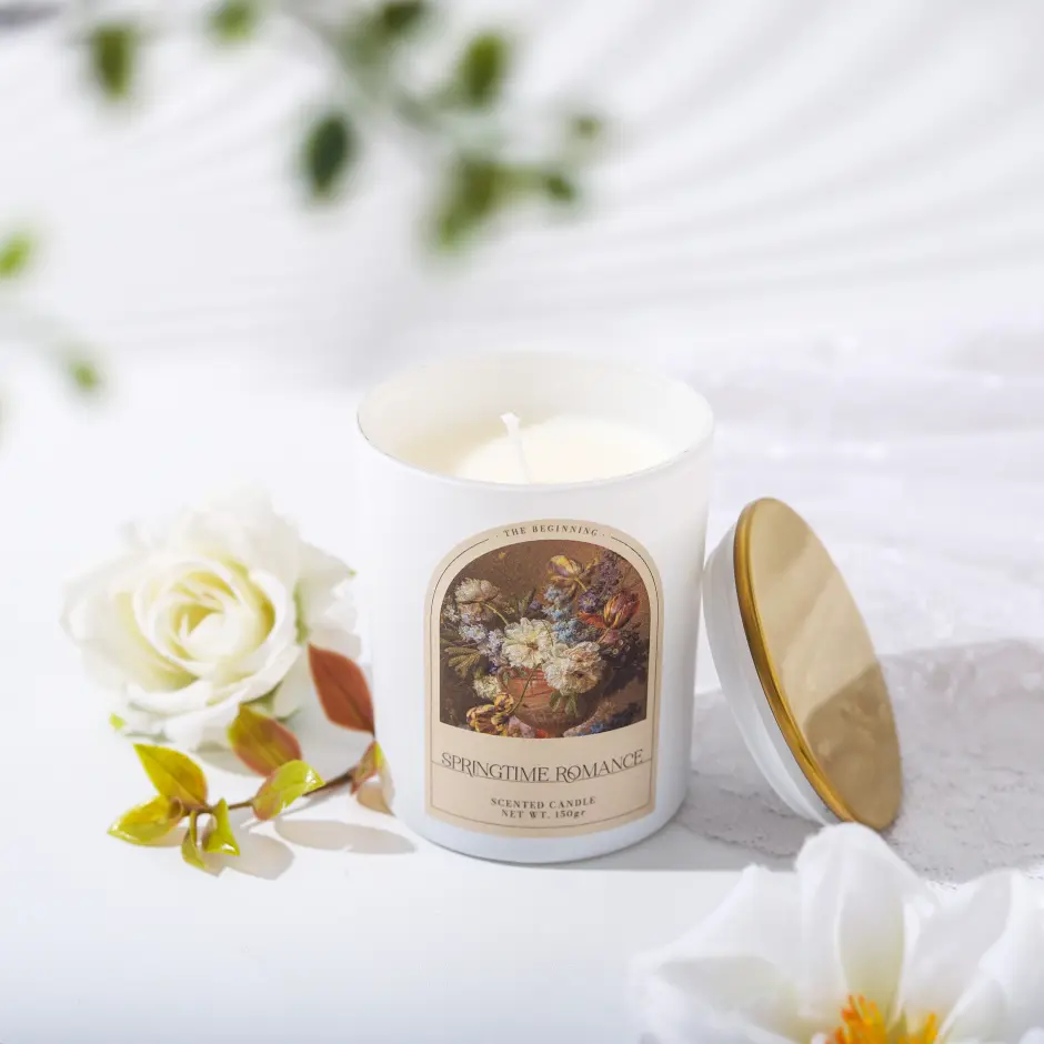 The Beginning Springtime Romance Scented Candle / Lilin Aromaterapi / Premium Soy Candle 150 gr Tulip
