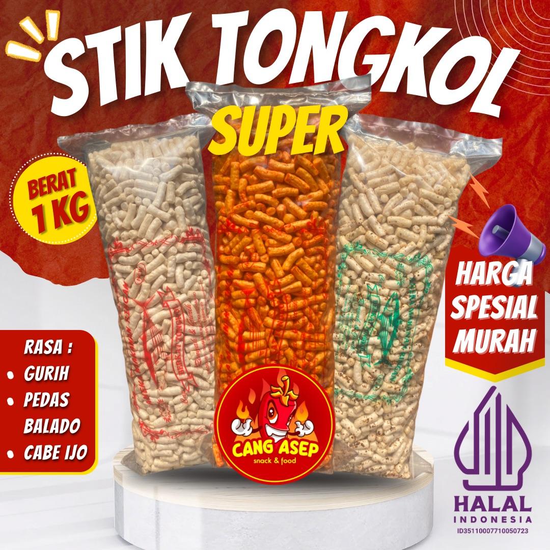 1bal BESAR STIK TONGKOL SUPER-Makanan Snack Food Pedas Krupuk Cemilan Kripik