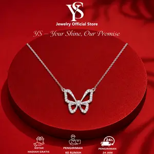 YSJEWELRY-Kalung Kupu-kupu Perak Anti Noda Kalung Fashion Korea Kalung Wanita