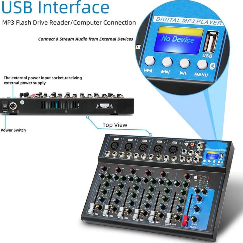 Product Introduction of Yamaha USB 7 Saluran Console Pencampuran Bunyi dengan Mixer Rekod Bluetooth untuk KTV Stage Amplifier Audio Compact Plug Smartphone Recording Wireless Bass Subwoofer mixer  4 channel 3