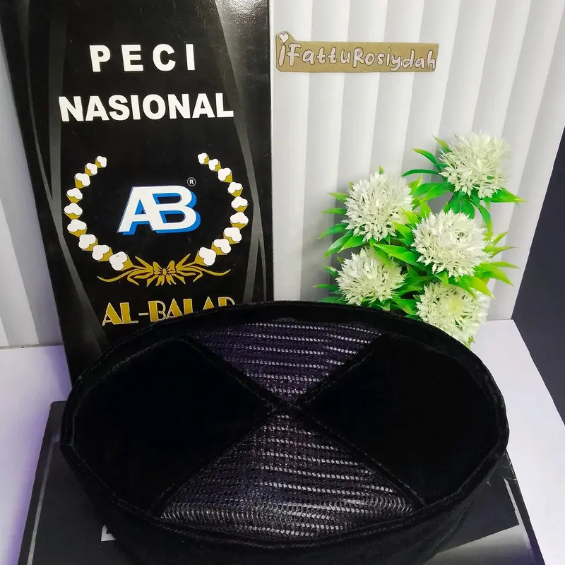 [BISA COD]PECI SONGKOK AL BALAD SUPER PREMIUM HITAM AC SILANG Kopiah Pria Muslim peci 4