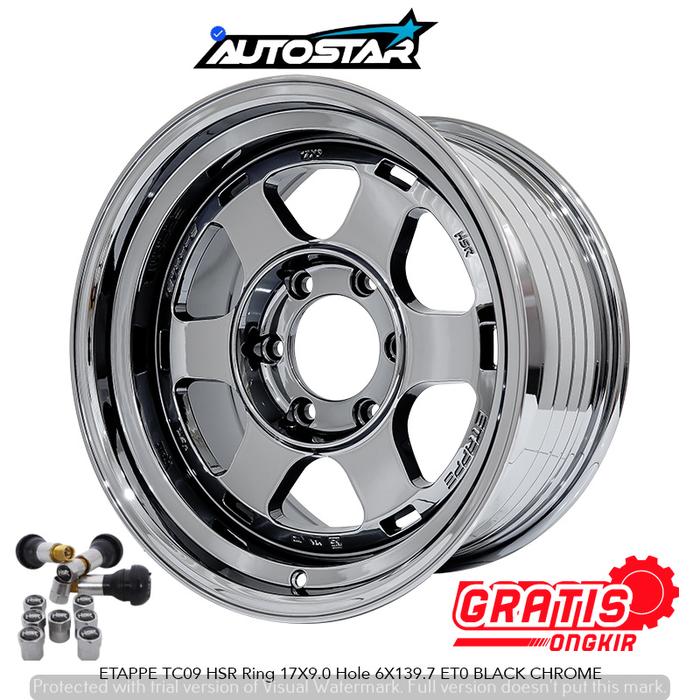 Gambar VELG MOBIL PAJERO FORTUNER TRITON STRADA FORD RANGGER HILUX DC TRITON HSR ETAPPE R17 PCD 6X139,7 BLACK CHROME dari AUTOSTAR TOKO VELG DAN BAN Kota Administrasi Jakarta Barat Tokopedia