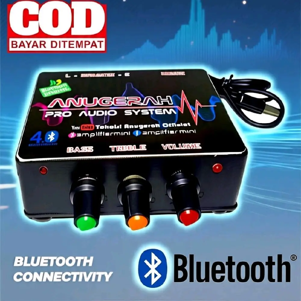 Amplifier Mini Bluetooth 5V 3W+3W Hemat Energy Tone Control Volume dan Trible Bass dengan Fitur Input Bluetooth dan Output Speaker Pasif 3-8 inch