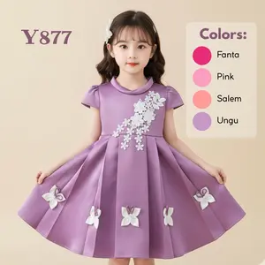 Two Mix - Dress Anak Perempuan Bahan Satin 1-12 Tahun Y877 Gaun Wanita Lengan Lebaran Ramadhan 2026