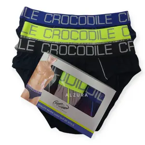Crocodile Celana Dalam Pria Crocodile 246 Paket 3 Pcs Cowok Dewasa Katun Karet Elastis Motif Boxer Pendek Kotak Bahan Rayon 95% Spandek 5% Cocok untuk Remaja