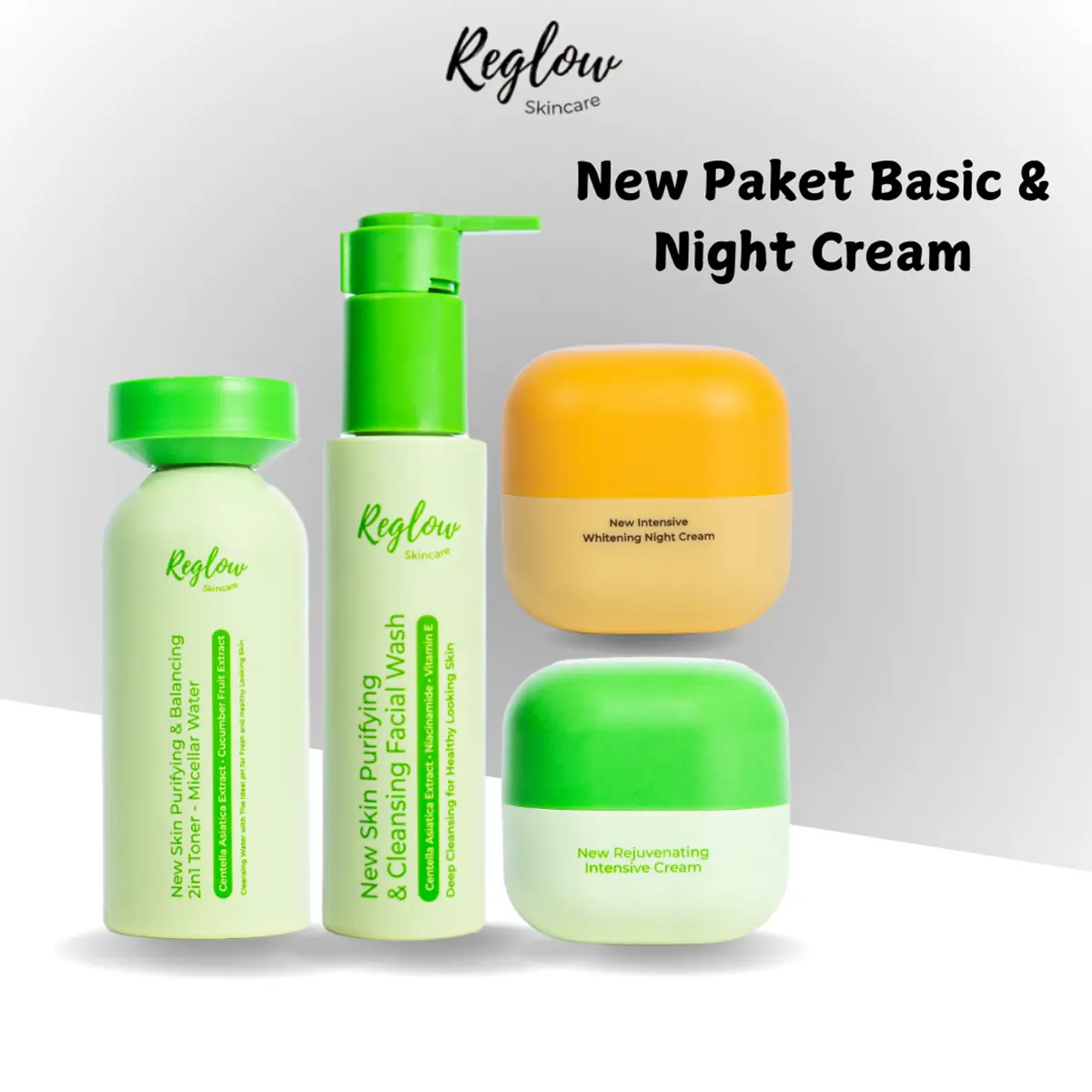 Reglow New Paket Basic dan Night Cream Skincare