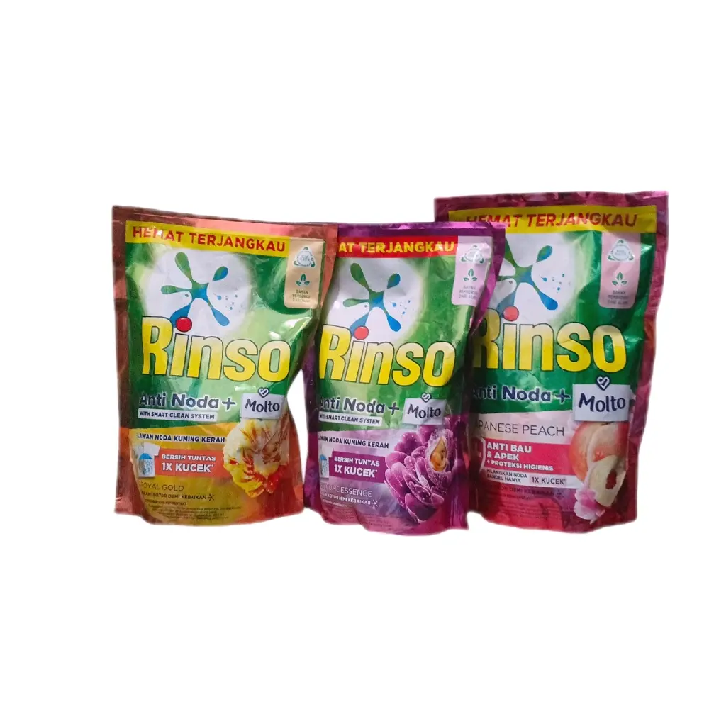 1Pcs Rinso Anti Noda + Molto 525ml Deterjen Cair Pouch