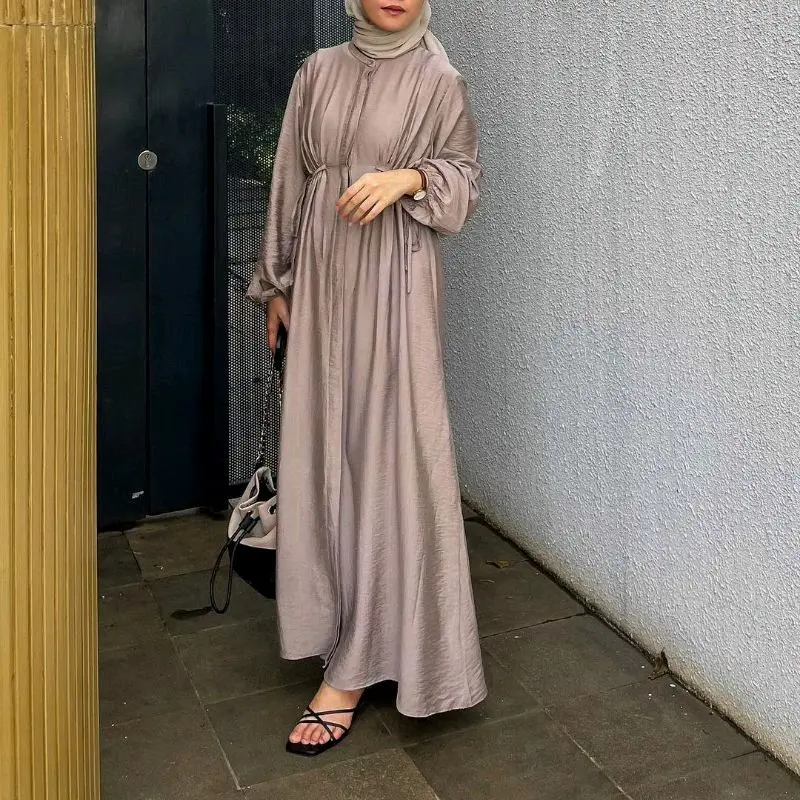 DRESS HAZZEL CRINGKLE AIRFLOW - FAS LABEL | DRESS HIJAB WANITA | DRESS PANJANG CRINGKLE AIRFLOW Mesin Dicuci Khaki Dresses