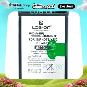 Baterai Log on BL-49FX Untuk Infinix Hot 8 / Hot 9  / Hot 20i  / Note 7 Lite / Smart 6 / Smart 6 Plus BL49FX Power Boost 5000mAh Original 1 Tahun Garansi Battery Batre