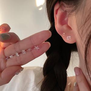 EAR PARTNER-レジン製イヤリング 女性用、透明で目立たないイヤリング、耳栓、シリコン製、非プラスチック、学生用防音針（eh-1774）