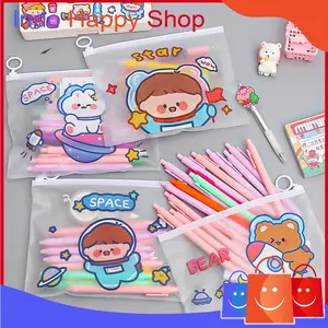 Zipper Bag Cartoon Pouch Tempat Pensil Tas Pouch Kosmetik Transparan Pencil Motif Serbaguna 𝕀ℍ𝕊 1010