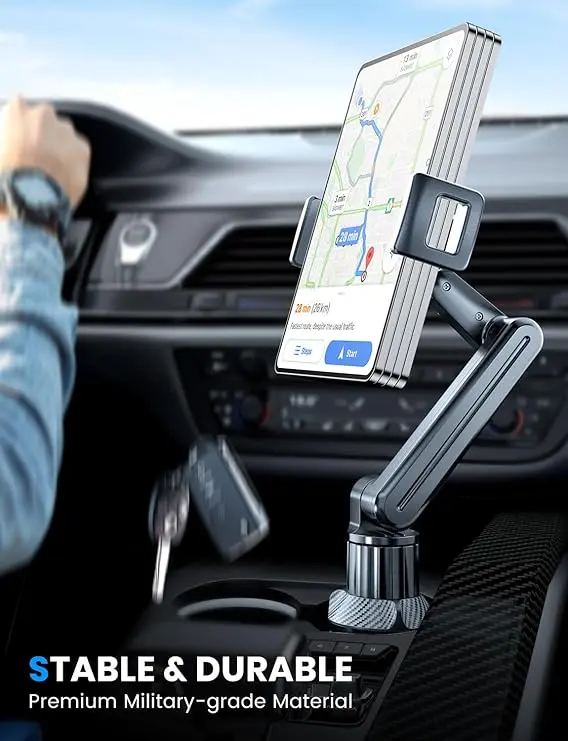 Tablet PC Car Holder, iPad Cup Holder Car Holder, Height Adjustable, iPad Car Holder 6 "-12.9" Mobile Phone iPhoneiPad Holder Accessories