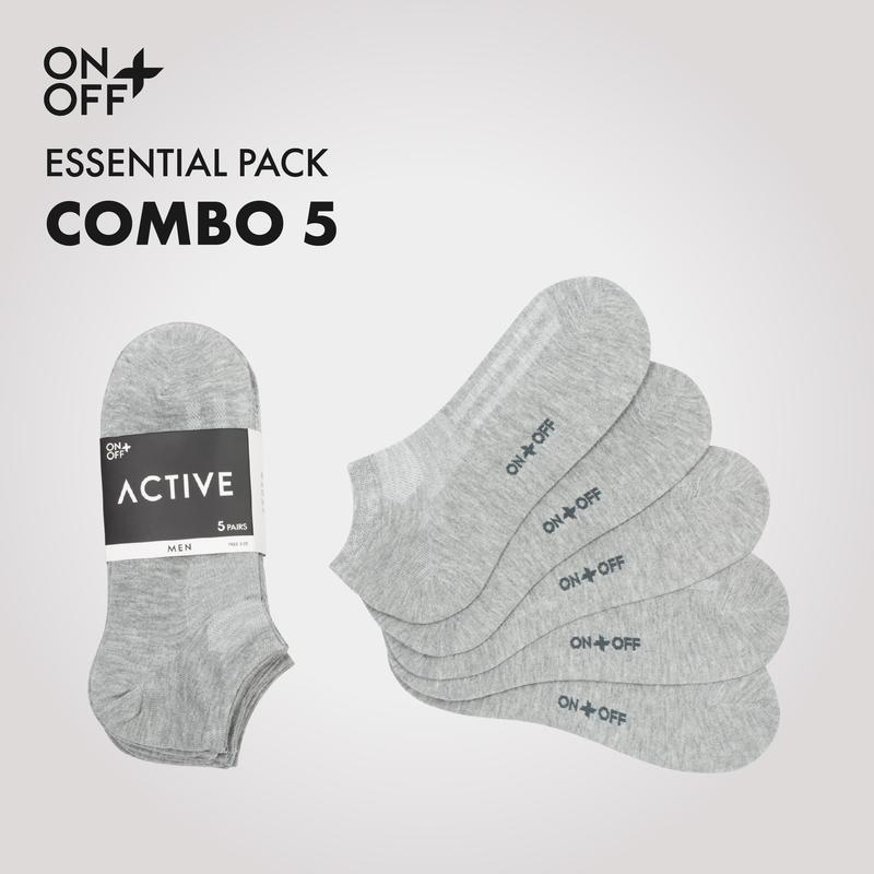 Pack 5 đôi tất nam không cổ cotton mỏng nhẹ - ONOFF 18AP23A005