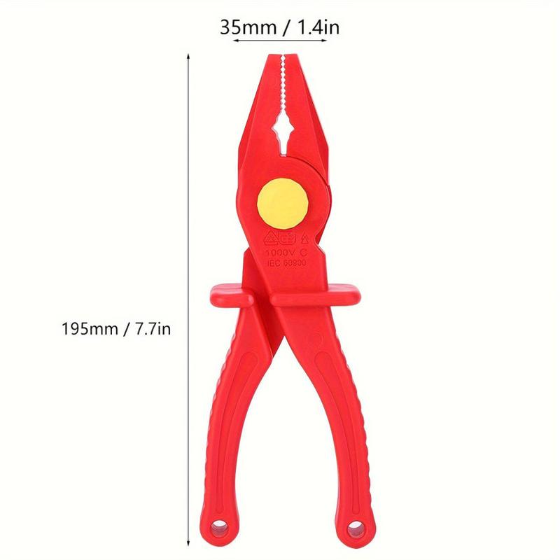 Product Introduction of 7.7 Inch VDE Insulated Plier Multi-Functional Flat Nose Plastic Plier Crimper 1000V High Voltage Electrician Plier 44