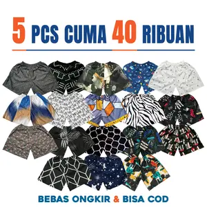 (Promo boxer 5pcs bb dibawah 70kg motif random) Celana Pendek Viral Dewasa Unisex All Size cowok melar nyaman santai shorts 5 Tidur Pria Distro Katun Katun Surfing Pantai Panjang