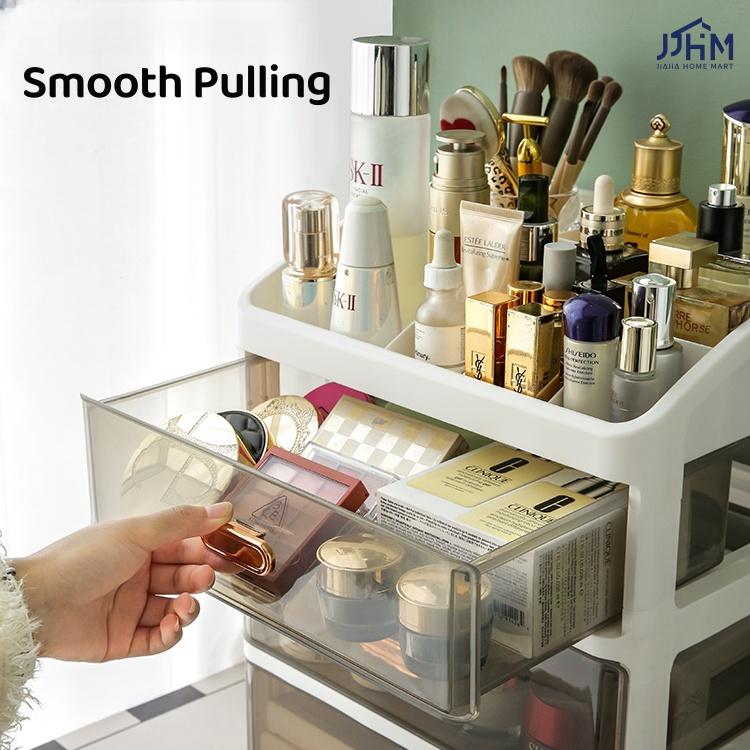 SG Makeup Storage Box Cosmetic Organizer Skincare Storage Box Quality Makeup organizer Case Dustproof With Handle and Drawer Plastic Kitchen Room