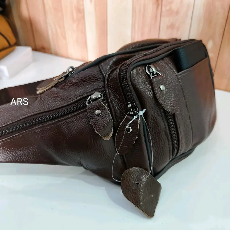 Tas kulit waistbag pria tas selempang bahu kulit asli cowok maskulin tas travel tas casual kulit sapi 3