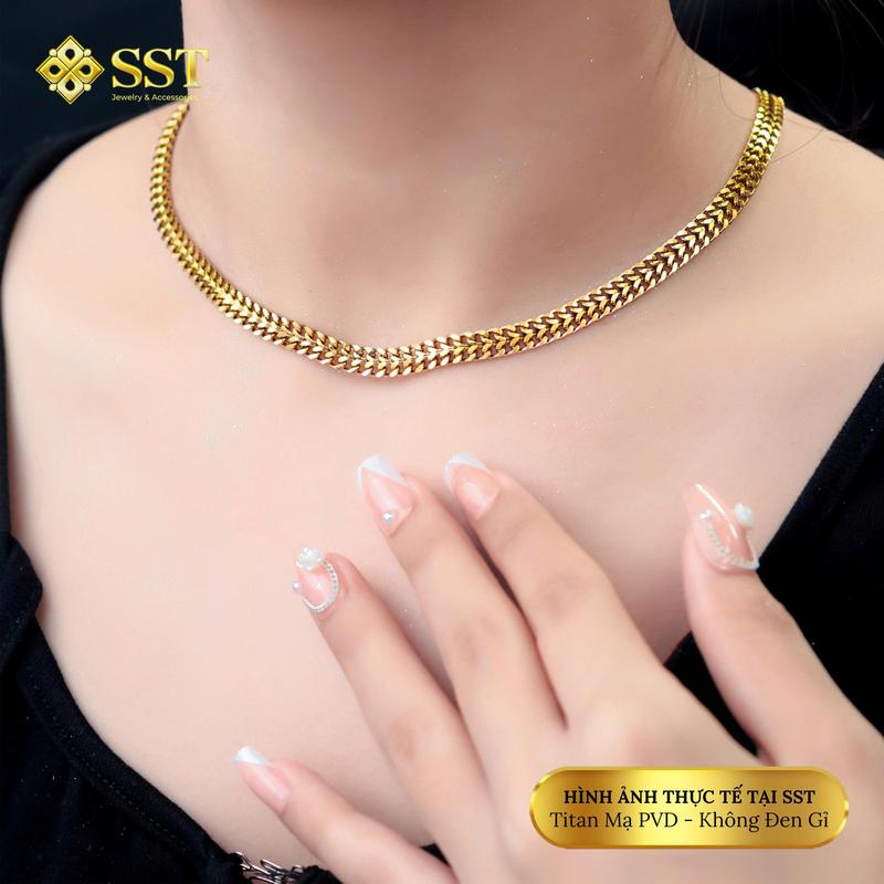 Dây chuyền Titan SST Kiểu trơn xương cá bảng dày sang trọng Không Đen Gỉ VC322