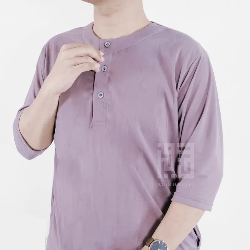 Kurta Pakistan Bahan Kaos Lengan 3/4 Baju Koko Muslim Fashion Dewasa Nyaman Panjang 2