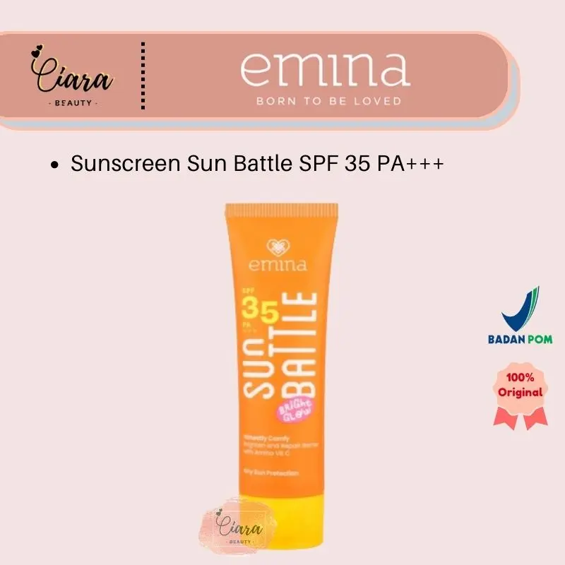 Emina Sun Battle SPF 35 PA+++ - Sunscreen Pelindung dari Sinar Matahari