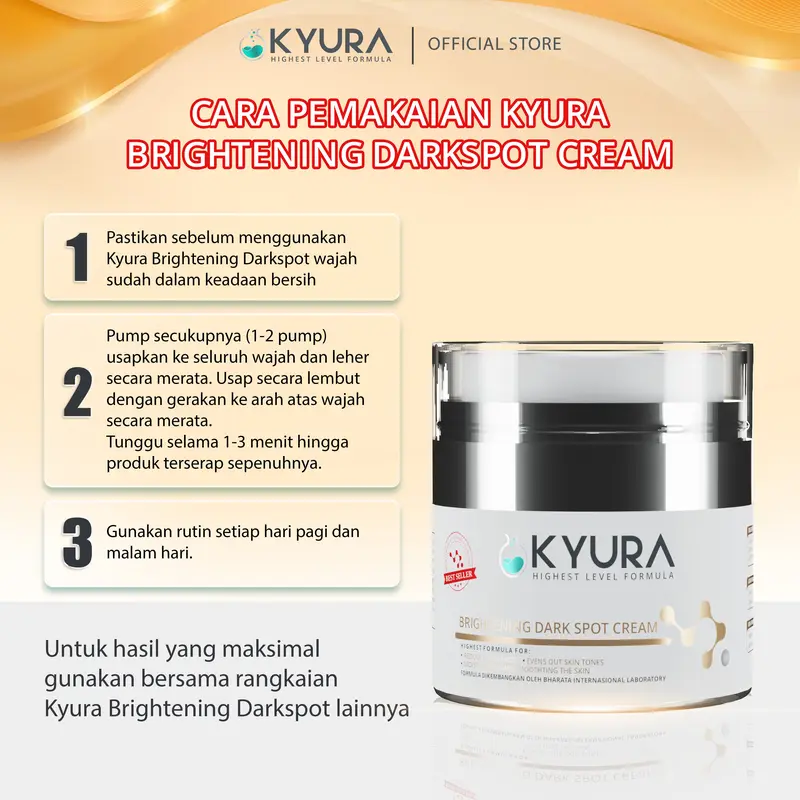 KYURA BRIGHTENING DARKSPOT CREAM Memudarkan Flek Hitam, Melasma, Bintik Hitam Dan Mencerahkan Muka Kusam 4