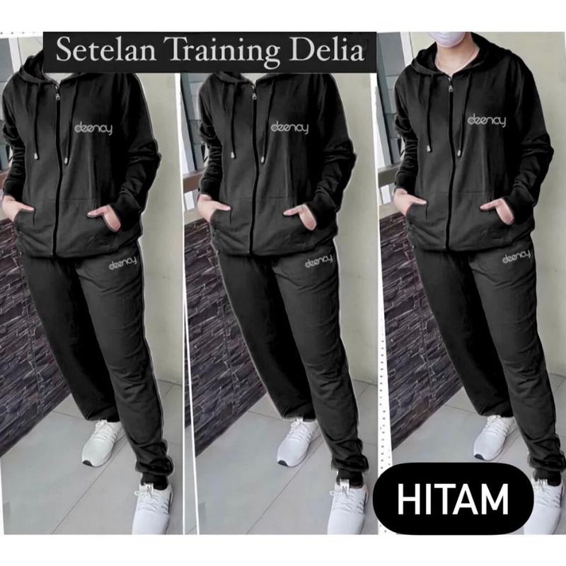 BOOM - Setelan Training Delia Hoodie L XL XXL 3XL 4XL Fashion Pakaian Training Wanita Jumbo Baju Olahraga Muslim 7