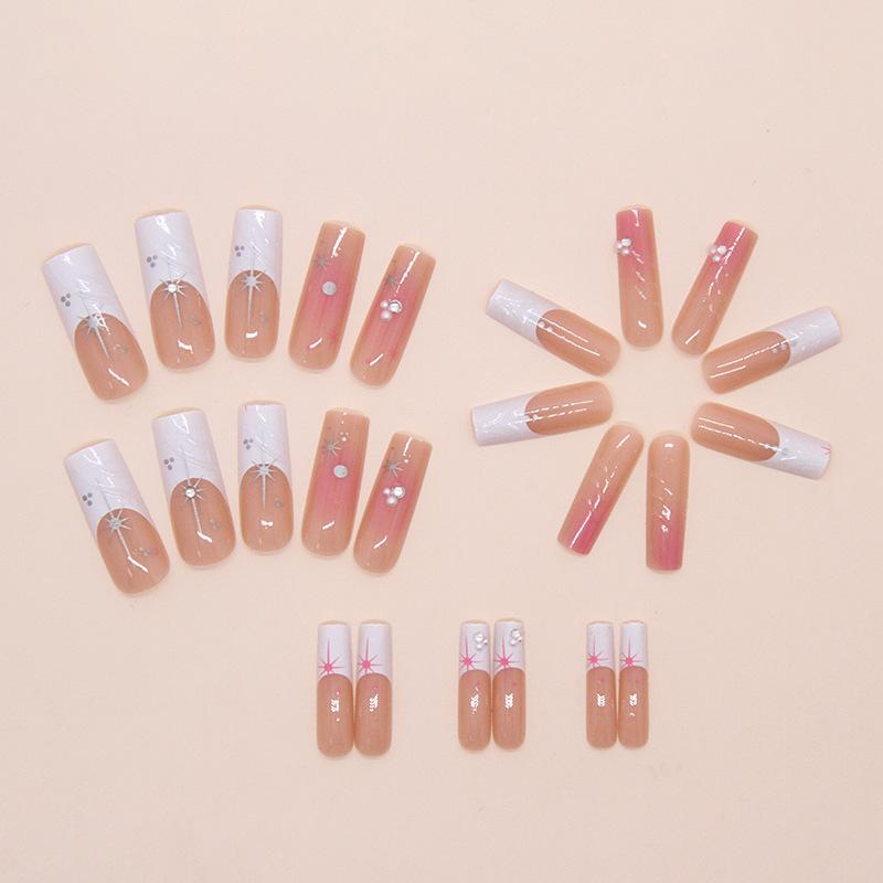 Kuku Palsu Extension 24pcs Nails / Kuku  Palsu Motif Free Lem Cair Kuku panjang 8
