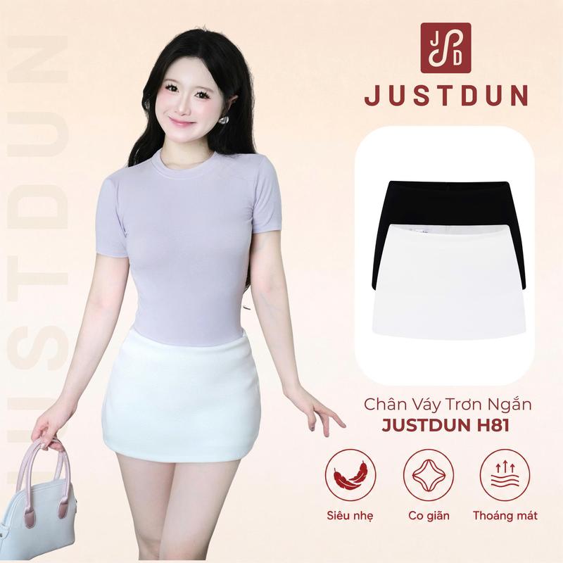 Chân Váy Trơn Ngắn Chữ A Dáng Ôm Chất Nỉ Co Giãn, Tôn Dáng, Mềm Mại JUSTDUN H81