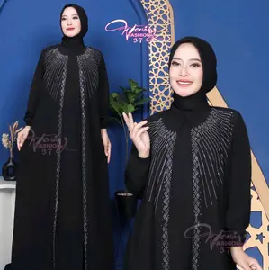 ABAYA CLEOPATRA Muslim Dress Gamis Hitam Lebaran Wanita Dewasa Lembut Mewah