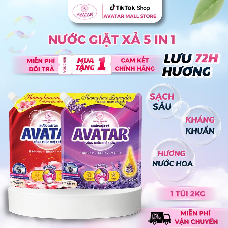   Mua 1 tặng 1  Nước giặt xả Avatar 5 trong 1 - Túi 2Kg 