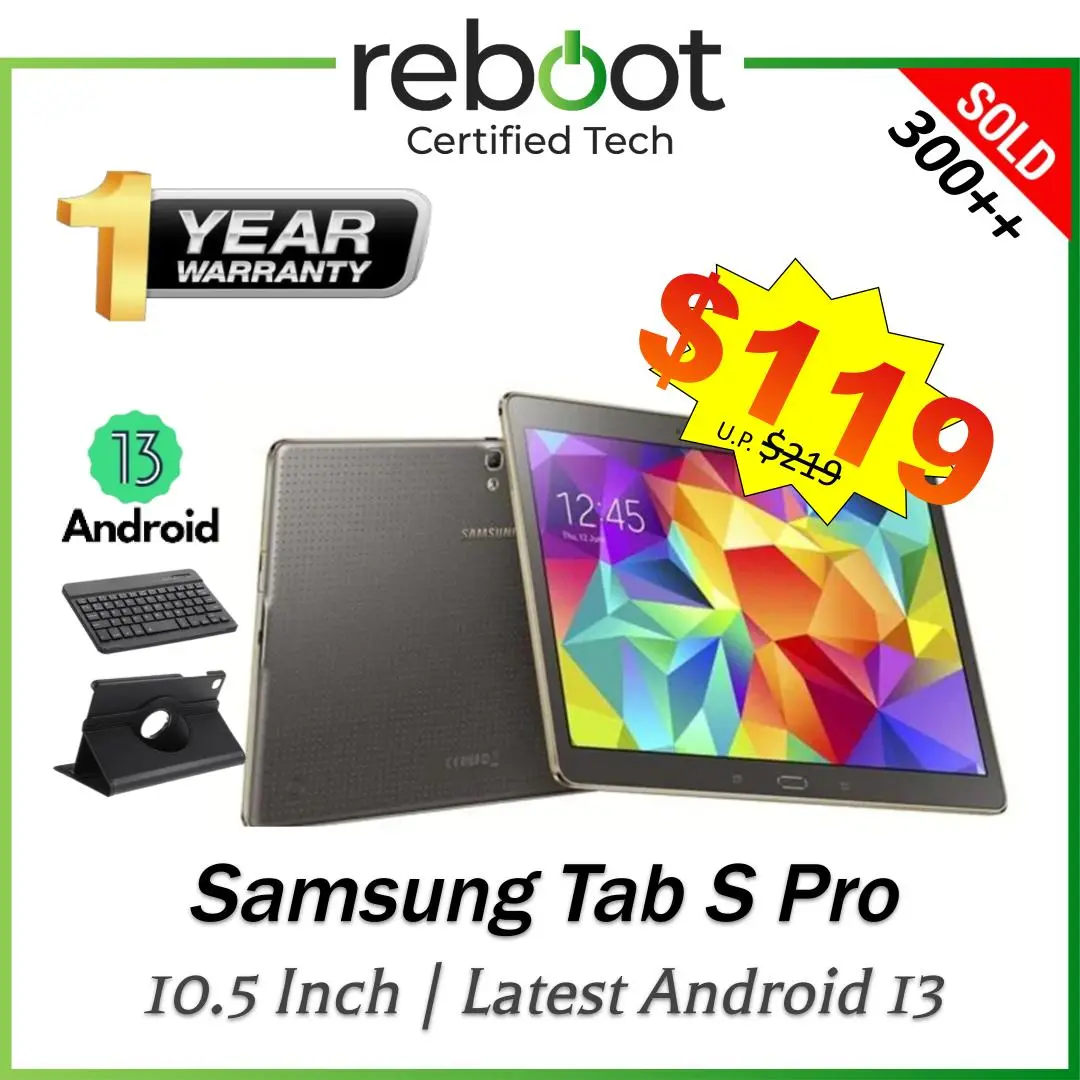 [Refurbished] Samsung Tab S Pro | 10.5 Inch | Android 13 | SG Seller | Fast Shipping