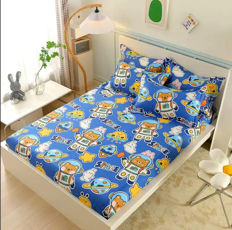 Product Introduction of 100% Cotton Bed Fitted Sheets With Elastic +2pc Pillowcases Adult Kids Girls Princess Twin Full King Queen Mattress Cover B84 15